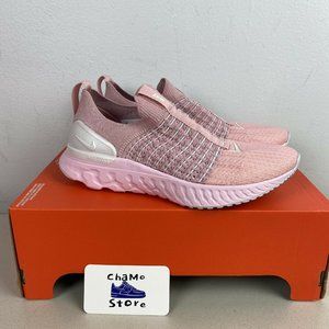Nike React Phantom Run Flyknit 2 Womens Pink Glaze Laceless